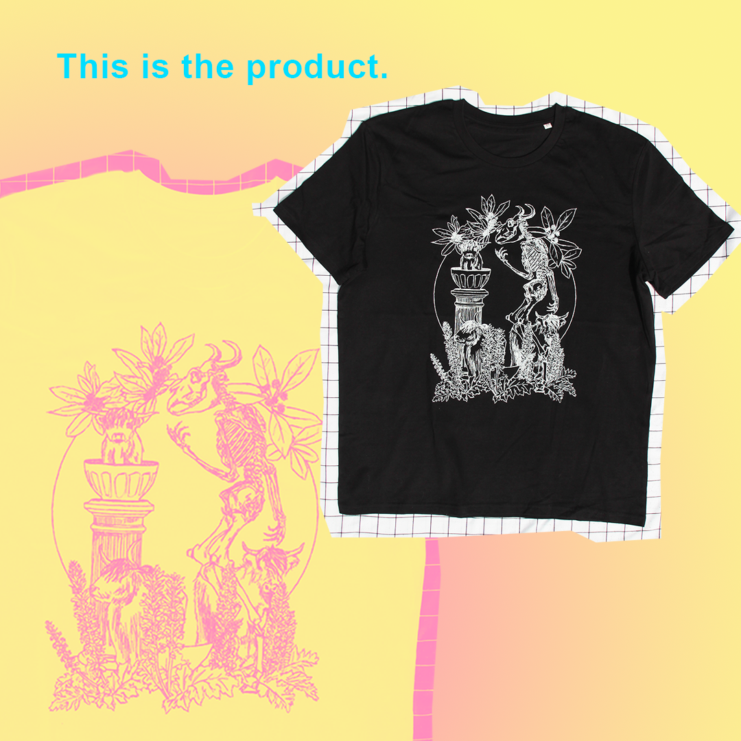 MINOTAUR T-SHIRT. BLACK/WHITE