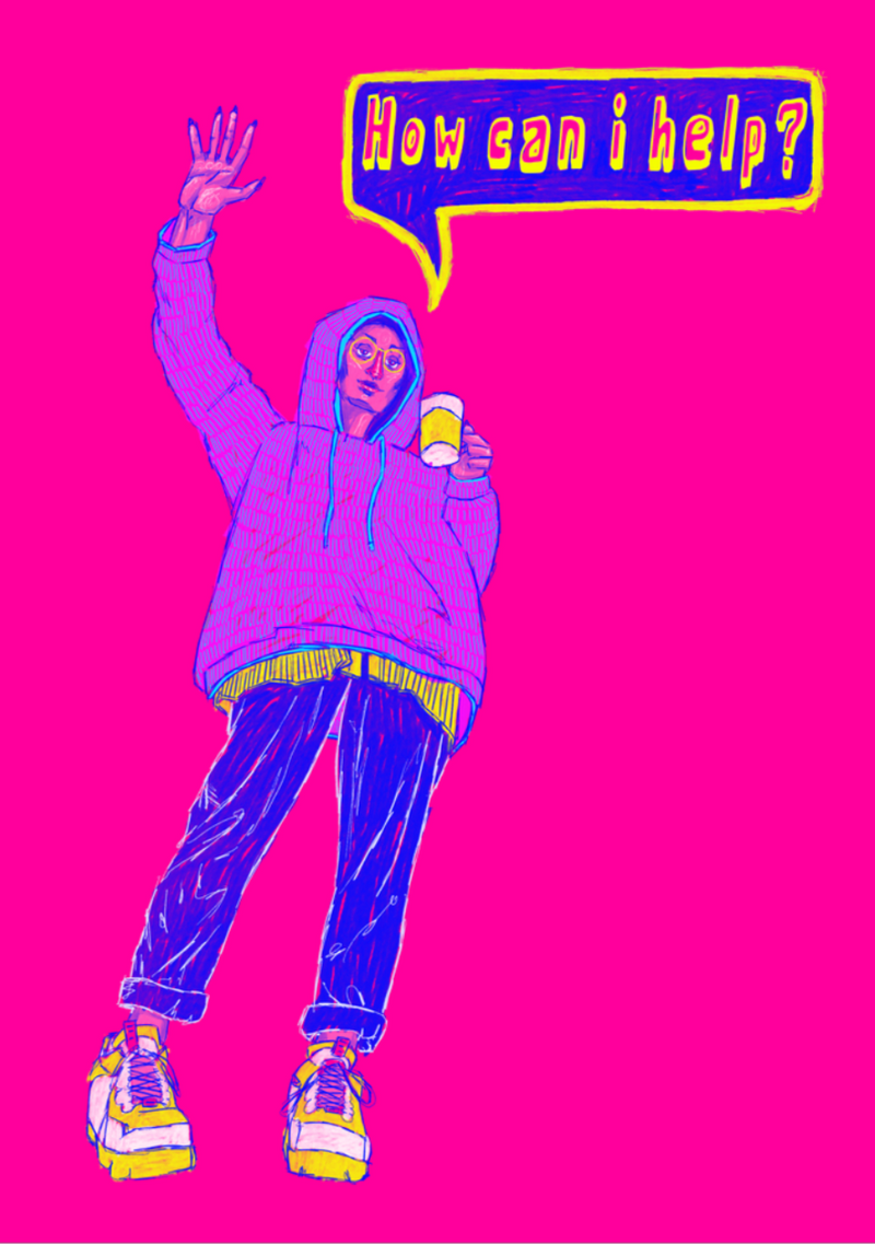 Bay Jemima digital illustration self-portrait of the artist, Bay