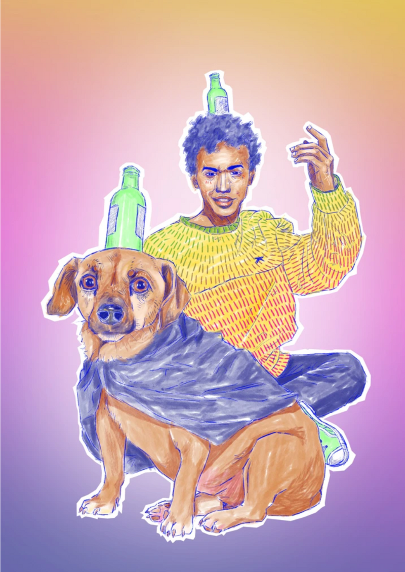 Bay Jemima digital illustration portrait of Pacho