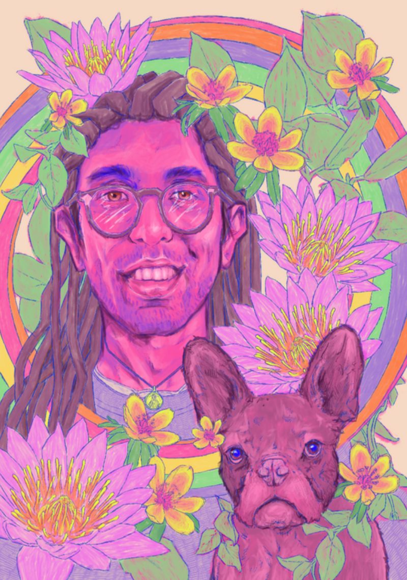 Bay Jemima digital illustration portrait of Praz