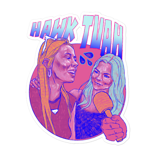 Hawk Tuah illustration sticker design, a Bay Jemima digital illustration